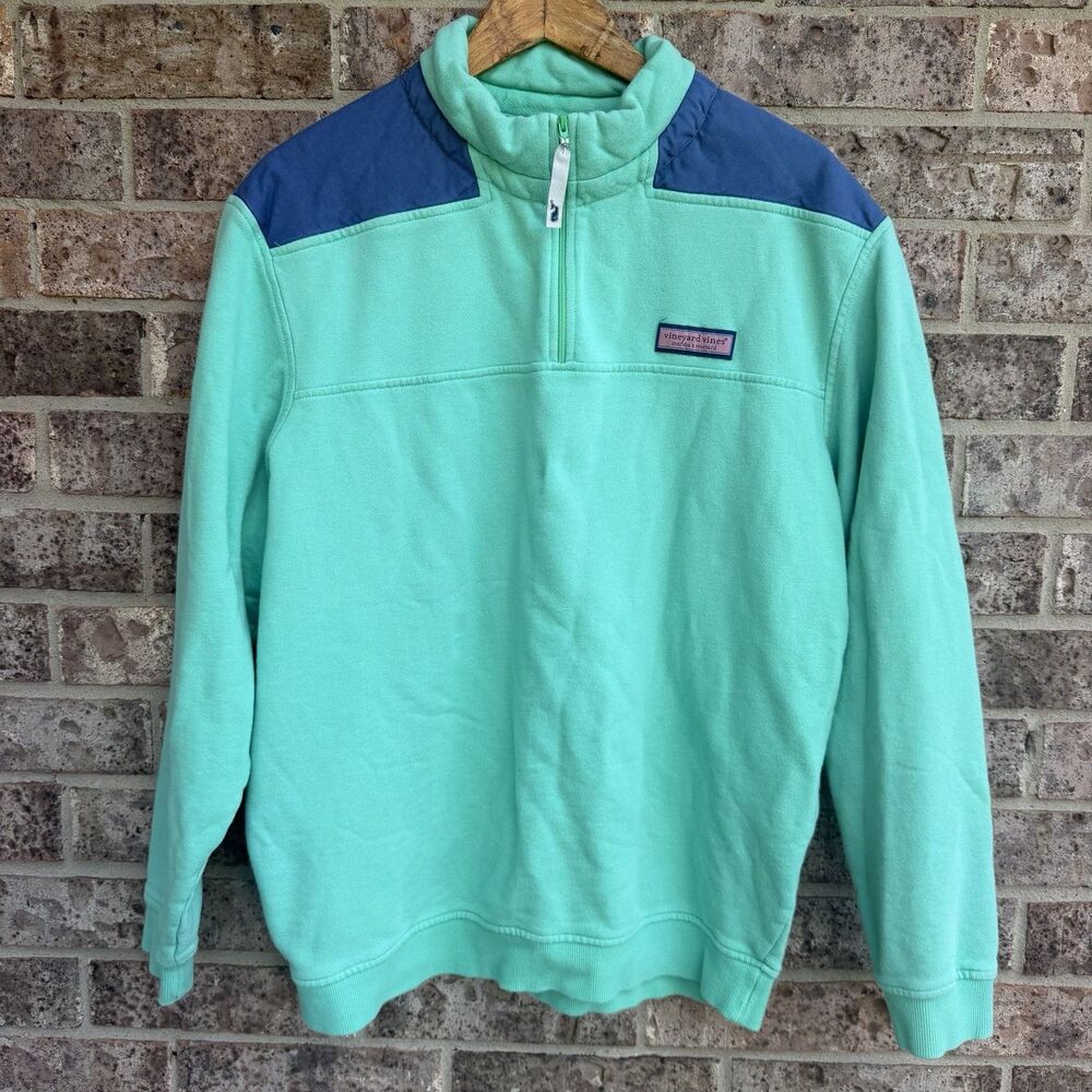 VINEYARD VINES Sweatshirt Mens L Collegiate Shep Shirt 1/4 Zip Pullover Cotton